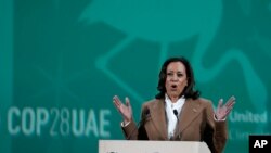 Başkan Yardımcısı Kamala Harris Birleşik Arap Emirlikleri'ndeki iklim zirvesinde konuştu